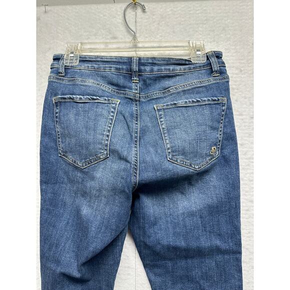 Indigo Rein Curvy Fit Skinny Blue Jeans Juniors 9 Waist 28 Distressed - Picture 9 of 11